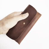 Portefeuille simple en cuir de vache pour téléphone portable et lunettes